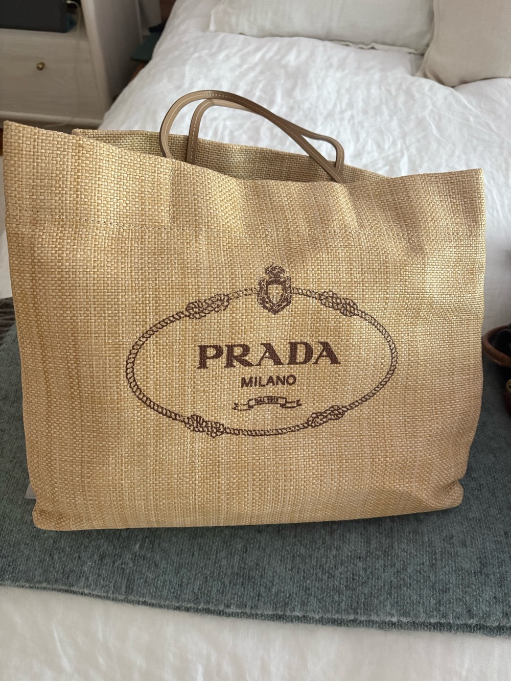 Prada Raffia Tote